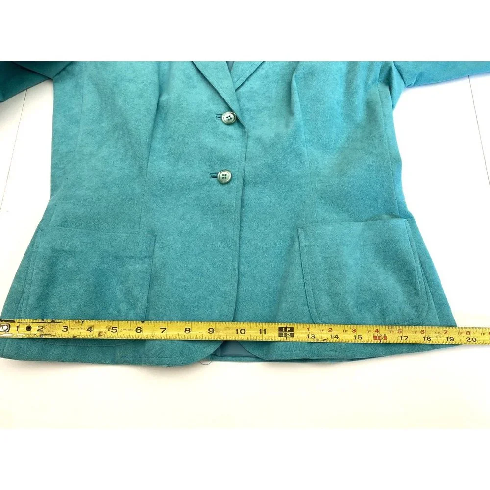Vintage Roth-Le-Cover Ultra Suede Jacket Skirt 2pc Suit Green Women's size 14